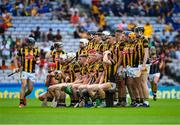 9 July 2023; Billy Drennan of Kilkenny, 26, joins his team mates for the pre match team photograph before the GAA Hurling All-Ireland Senior Championship semi-final match between Kilkenny and Clare at Croke Park in Dublin. Photo by Ray McManus/Sportsfile