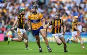 9 July 2023; Cathal Malone of Clare in action against Tom Phelan of Kilkenny during the GAA Hurling All-Ireland Senior Championship semi-final match between Kilkenny and Clare at Croke Park in Dublin. Photo by Brendan Moran/Sportsfile