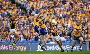 9 July 2023; Eoin Cody and Billy Ryan of Kilkenny in action against Adam Hogan and Seadna Morey of Clare during the GAA Hurling All-Ireland Senior Championship semi-final match between Kilkenny and Clare at Croke Park in Dublin. Photo by Brendan Moran/Sportsfile
