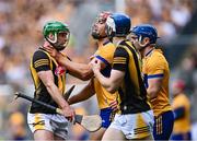 9 July 2023; Tommy Walsh of Kilkenny and Peter Duggan of Clare tussle during the GAA Hurling All-Ireland Senior Championship semi-final match between Kilkenny and Clare at Croke Park in Dublin. Photo by Piaras Ó Mídheach/Sportsfile