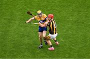 9 July 2023; Seadna Morey of Clare in action against Adrian Mullen of Kilkenny during the GAA Hurling All-Ireland Senior Championship semi-final match between Kilkenny and Clare at Croke Park in Dublin. Photo by Daire Brennan/Sportsfile