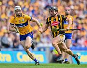 9 July 2023; Mikey Butler of Kilkenny in action against Ryan Taylor of Clare during the GAA Hurling All-Ireland Senior Championship semi-final match between Kilkenny and Clare at Croke Park in Dublin. Photo by Brendan Moran/Sportsfile