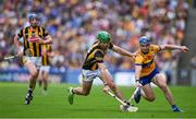 9 July 2023; Eoin Cody of Kilkenny and Adam Hogan of Clare contest a loose ball during the GAA Hurling All-Ireland Senior Championship semi-final match between Kilkenny and Clare at Croke Park in Dublin. Photo by Brendan Moran/Sportsfile