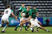 9 July 2023; Hugh Gavin of Ireland is tackel by Paul de Villiers of South Africa during the U20 Rugby World Cup semi-final match between Ireland and South Africa at Athlone Sports Stadium in Cape Town, South Africa. Photo by Shaun Roy/Sportsfile