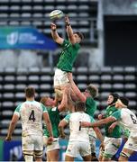 9 July 2023; Diarmuid Mangan of Ireland competes for the ball in a line out during the U20 Rugby World Cup semi-final match between Ireland and South Africa at Athlone Sports Stadium in Cape Town, South Africa. Photo by Shaun Roy/Sportsfile