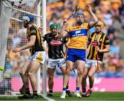 9 July 2023; Shane O'Donnell of Clare reacts to a missed goal chance during the GAA Hurling All-Ireland Senior Championship semi-final match between Kilkenny and Clare at Croke Park in Dublin. Photo by Brendan Moran/Sportsfile