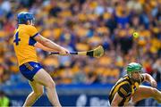 9 July 2023; Tommy Walsh of Kilkenny fails to stop this shot, for a goal in the 63rd minute, Shane O'Donnell of Clare during the GAA Hurling All-Ireland Senior Championship semi-final match between Kilkenny and Clare at Croke Park in Dublin. Photo by Ray McManus/Sportsfile