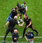9 July 2023; Kilkenny manager Derek Lyng and Clare manager Brian Lohan shake hands after the GAA Hurling All-Ireland Senior Championship semi-final match between Kilkenny and Clare at Croke Park in Dublin. Photo by Daire Brennan/Sportsfile