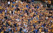 9 July 2023; Clare supporters react after a goal by Mark Rodgers of Clare was disallowed during the GAA Hurling All-Ireland Senior Championship semi-final match between Kilkenny and Clare at Croke Park in Dublin. Photo by Brendan Moran/Sportsfile