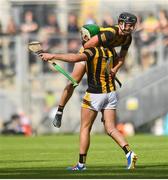 9 July 2023; Kilkenny players from left, Paddy Deegan and Mikey Butler celebrate after the GAA Hurling All-Ireland Senior Championship semi-final match between Kilkenny and Clare at Croke Park in Dublin. Photo by John Sheridan/Sportsfile