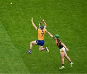 9 July 2023; David McInerney of Clare in action against Eoin Cody of Kilkenny during the GAA Hurling All-Ireland Senior Championship semi-final match between Kilkenny and Clare at Croke Park in Dublin. Photo by Daire Brennan/Sportsfile