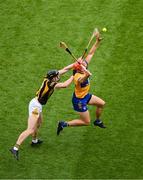 9 July 2023; Peter Duggan of Clare in action against David Blanchfield of Kilkenny during the GAA Hurling All-Ireland Senior Championship semi-final match between Kilkenny and Clare at Croke Park in Dublin. Photo by Daire Brennan/Sportsfile
