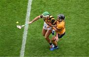 9 July 2023; Paddy Deegan of Kilkenny in action against David Reidy of Clare during the GAA Hurling All-Ireland Senior Championship semi-final match between Kilkenny and Clare at Croke Park in Dublin. Photo by Daire Brennan/Sportsfile