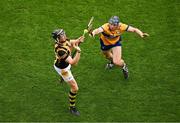 9 July 2023; Walter Walsh of Kilkenny in action against David McInerney of Clare during the GAA Hurling All-Ireland Senior Championship semi-final match between Kilkenny and Clare at Croke Park in Dublin. Photo by Daire Brennan/Sportsfile