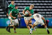 9 July 2023; Hugh Gavin of Ireland in action against Paul de Villiers of South Africa during the U20 Rugby World Cup semi-final match between Ireland and South Africa at Athlone Sports Stadium in Cape Town, South Africa. Photo by Shaun Roy/Sportsfile