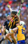 9 July 2023; Mikey Butler of Kilkenny is tackled by Ryan Taylor of Clare during the GAA Hurling All-Ireland Senior Championship semi-final match between Kilkenny and Clare at Croke Park in Dublin. Photo by Ray McManus/Sportsfile