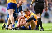 9 July 2023; John Conlon of Clare receives medical attention for an injury during the GAA Hurling All-Ireland Senior Championship semi-final match between Kilkenny and Clare at Croke Park in Dublin. Photo by Piaras Ó Mídheach/Sportsfile