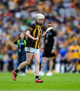 9 July 2023; Alicia Roche, St Laurence's NS, Athy, Kildare, representing Kilkenny, during the GAA INTO Cumann na mBunscol Respect Exhibition Go Games at the GAA Hurling All-Ireland Senior Championship semi-final match between Kilkenny and Clare at Croke Park in Dublin. Photo by Ray McManus/Sportsfile