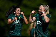 10 July 2023; Marissa Sheva, left, and Louise Quinn during a Republic of Ireland women training session at Underwood Park in Brisbane, Australia. Photo by Stephen McCarthy/Sportsfile