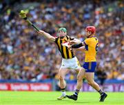 9 July 2023; John Conlon of Clare in action against Martin Keoghan of Kilkenny during the GAA Hurling All-Ireland Senior Championship semi-final match between Kilkenny and Clare at Croke Park in Dublin. Photo by Ray McManus/Sportsfile