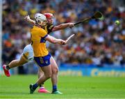 9 July 2023; Adam Hogan of Clare is tackled by Adrian Mullen of Kilkenny during the GAA Hurling All-Ireland Senior Championship semi-final match between Kilkenny and Clare at Croke Park in Dublin. Photo by Ray McManus/Sportsfile