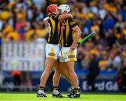 9 July 2023; Cillian Buckley, left, and Pádraig Walsh of Kilkenny celebrate after the GAA Hurling All-Ireland Senior Championship semi-final match between Kilkenny and Clare at Croke Park in Dublin. Photo by Ray McManus/Sportsfile