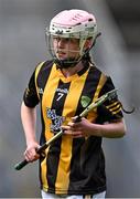9 July 2023; Alicia Roche, St Laurence's NS, Athy, Kildare, representing Kilkenny, during the GAA INTO Cumann na mBunscol Respect Exhibition Go Games at the GAA Hurling All-Ireland Senior Championship semi-final match between Kilkenny and Clare at Croke Park in Dublin. Photo by Piaras Ó Mídheach/Sportsfile