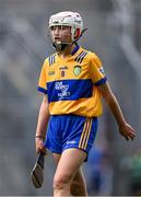 9 July 2023; Kate Harris, Kinnitty NS, Kinnitty, Offaly, representing Clare, during the GAA INTO Cumann na mBunscol Respect Exhibition Go Games at the GAA Hurling All-Ireland Senior Championship semi-final match between Kilkenny and Clare at Croke Park in Dublin. Photo by Piaras Ó Mídheach/Sportsfile