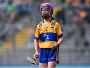 9 July 2023; Aoife McGann, Scoil na Maighdine Mhuire, Newmarket on Fergus, Clare, representing Clare, during the GAA INTO Cumann na mBunscol Respect Exhibition Go Games at the GAA Hurling All-Ireland Senior Championship semi-final match between Kilkenny and Clare at Croke Park in Dublin. Photo by Piaras Ó Mídheach/Sportsfile