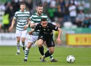 11 July 2023; Oliver Sigurjónsson of Breidablik in action against Jack Byrne of Shamrock Rovers during the UEFA Champions League First Qualifying Round 1st Leg match between Shamrock Rovers and Breidablik at Tallaght Stadium in Dublin. Photo by Ben McShane/Sportsfile
