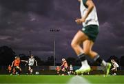 12 July 2023; Sinead Farrelly and Harriet Scott, left, during a Republic of Ireland open training session at Meakin Park in Brisbane, Australia, ahead of the start of the FIFA Women's World Cup 2023. Photo by Stephen McCarthy/Sportsfile