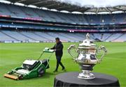 12 July 2023; A general view of the cup during the 2023 Tailteann Cup Pre-Final media event at Croke Park in Dublin. Photo by Piaras Ó Mídheach/Sportsfile