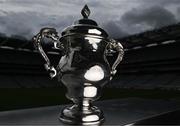 12 July 2023; A general view of the cup during the 2023 Tailteann Cup Pre-Final media event at Croke Park in Dublin. Photo by Piaras Ó Mídheach/Sportsfile