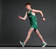 13 July 2023; Seamus Clarke during a Team Ireland portrait session at the Olympic Federation of Ireland offices ahead of the 2023 Summer European Youth Olympic Festival, which takes place from 23rd to 29th July in Maribor, Slovenia. The Olympic Federation will have a team of 44 youth athletes competing across five sports at the multi-sport event. Photo by Brendan Moran/Sportsfile