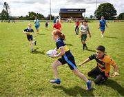 12 July 2023; Feena Corry during a Bank of Ireland Leinster Rugby summer camp at County Carlow FC in Carlow.  Photo by Harry Murphy/Sportsfile