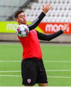 12 July 2023; Cian Kavanagh during a Derry City training session at Gundadalur Stadium in Tórshavn, Faroe Islands. Photo by Kevin Moore/Sportsfile