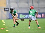 8 July 2023; Brian Gallagher, Banada NS, Tourlestrane, Sligo, representing Limerick, during the GAA INTO Cumann na mBunscol Respect Exhibition Go Games at the GAA Hurling All-Ireland Senior Championship semi-final match between Limerick and Galway at Croke Park in Dublin. Photo by Piaras Ó Mídheach/Sportsfile