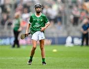 8 July 2023; Brian Gallagher, Banada NS, Tourlestrane, Sligo, representing Limerick, during the GAA INTO Cumann na mBunscol Respect Exhibition Go Games at the GAA Hurling All-Ireland Senior Championship semi-final match between Limerick and Galway at Croke Park in Dublin. Photo by Piaras Ó Mídheach/Sportsfile