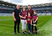 14 July 2023; Poc Fada Hall of Fame 2023 recipient Stephanie Gannon with family during the launch of the M. Donnelly MyClubShop.ie Poc Fada at Croke Park in Dublin. Photo by Ben McShane/Sportsfile
