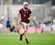 8 July 2023; James Flood, Borris NS, Borris, Carlow, representing Galway, during the GAA INTO Cumann na mBunscol Respect Exhibition Go Games at the GAA Hurling All-Ireland Senior Championship semi-final match between Limerick and Galway at Croke Park in Dublin. Photo by Piaras Ó Mídheach/Sportsfile