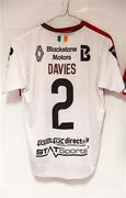 13 July 2023; The jersey of Archie Davies hangs in the Dundalk dressing room before the UEFA Europa Conference League First Qualifying Round 1st Leg match between FC Bruno's Magpies and Dundalk at Victoria Stadium in Gibraltar. Photo by Gerry Scully/Sportsfile
