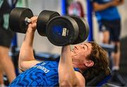 13 July 2023; Alex Soroka during a Leinster rugby gym session at the Ken Wall Centre of Excellence in Dublin. Photo by Harry Murphy/Sportsfile