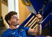 13 July 2023; Cormac Foley during a Leinster rugby gym session at the Ken Wall Centre of Excellence in Dublin. Photo by Harry Murphy/Sportsfile