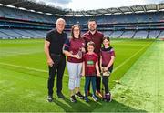 14 July 2023; Poc Fada Hall of Fame 2023 recipient Stephanie Gannon with family during the launch of the M. Donnelly MyClubShop.ie Poc Fada at Croke Park in Dublin. Photo by Ben McShane/Sportsfile
