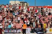 13 July 2023; Dundalk supporters during the UEFA Europa Conference League First Qualifying Round 1st Leg match between FC Bruno's Magpies and Dundalk at Victoria Stadium in Gibraltar. Photo by Gerry Scully/Sportsfile