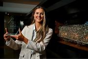 14 July 2023; Clare’s Fidelma Marrinan is pictured with The Croke Park/LGFA Player of the Month award for June 2023, at The Croke Park in Jones Road, Dublin. Fidelma was in brilliant form for Clare during the month of June and she scored 2-19 during the group stages as the Banner County progressed to the knockout stages of the TG4 All-Ireland Intermediate Championship. Fidelma followed up with a haul of 2-9 last Sunday as Clare defeated Westmeath to book a semi-final clash with Antrim on Sunday July 23. Photo by Tyler Miller/Sportsfile