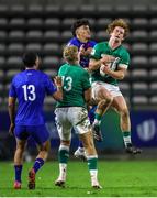 14 July 2023; Henry McErlean of Ireland takes the high ball during the U20 Rugby World Cup Final match between Ireland and France at Athlone Sports Stadium in Cape Town, South Africa. Photo by Shaun Roy/Sportsfile