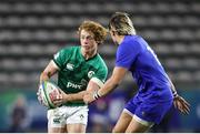 14 July 2023; Henry McErlean of Ireland, left, during the U20 Rugby World Cup Final match between Ireland and France at Athlone Sports Stadium in Cape Town, South Africa. Photo by Shaun Roy/Sportsfile