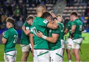 14 July 2023; Ireland players after their side's defeat in the U20 World Championship final during the U20 Rugby World Cup Final match between Ireland and France at Athlone Sports Stadium in Cape Town, South Africa. Photo by Shaun Roy/Sportsfile