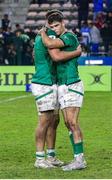 14 July 2023; Dejected Ireland players, Brian Gleeson and James Nicholson after the U20 Rugby World Cup Final match between Ireland and France at Athlone Sports Stadium in Cape Town, South Africa. Photo by Shaun Roy/Sportsfile